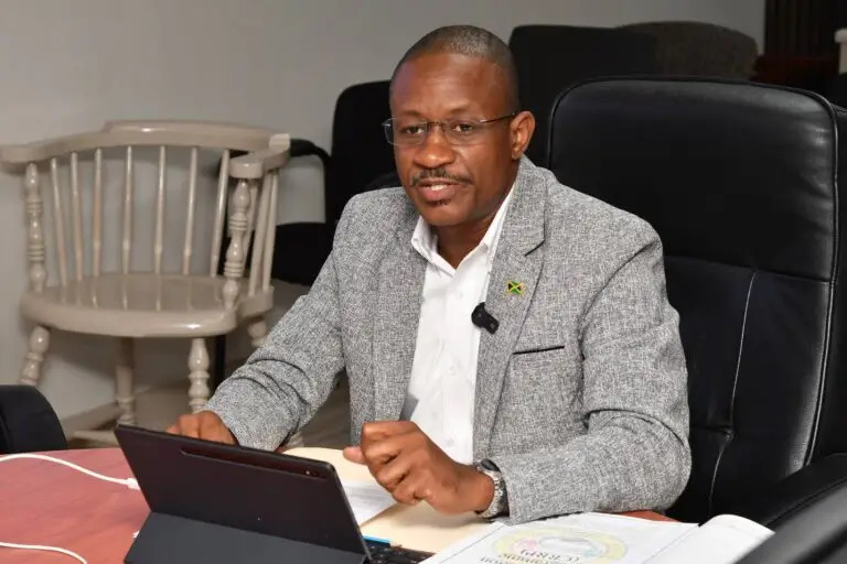 Jamaica Agricultural Commodities Regulatory Authority Acting Director General Wayne Hunter highlights a point during a press conference at the authority’s head office in Kingston on Monday.
